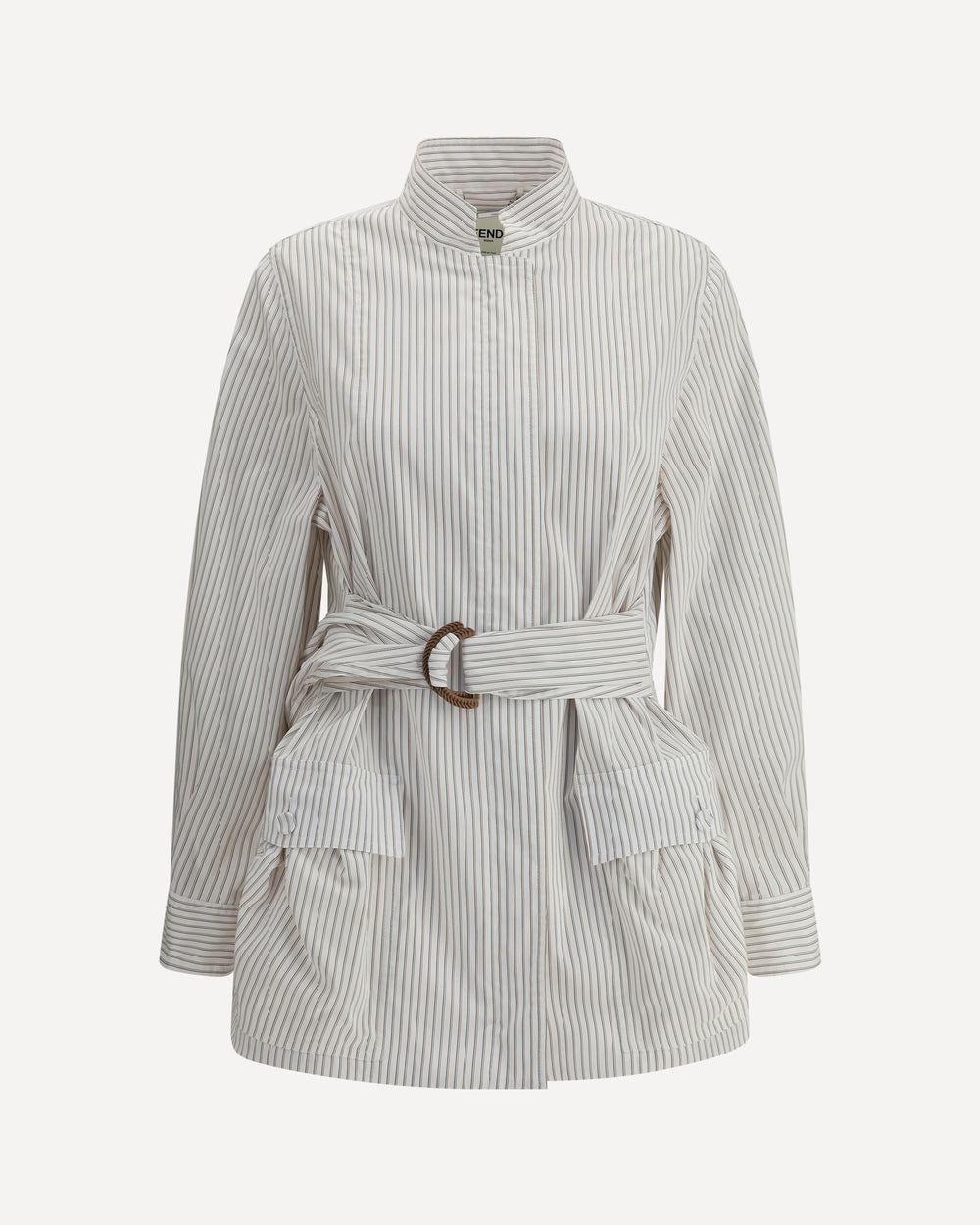 Fendi Striped Shirt Jacket White