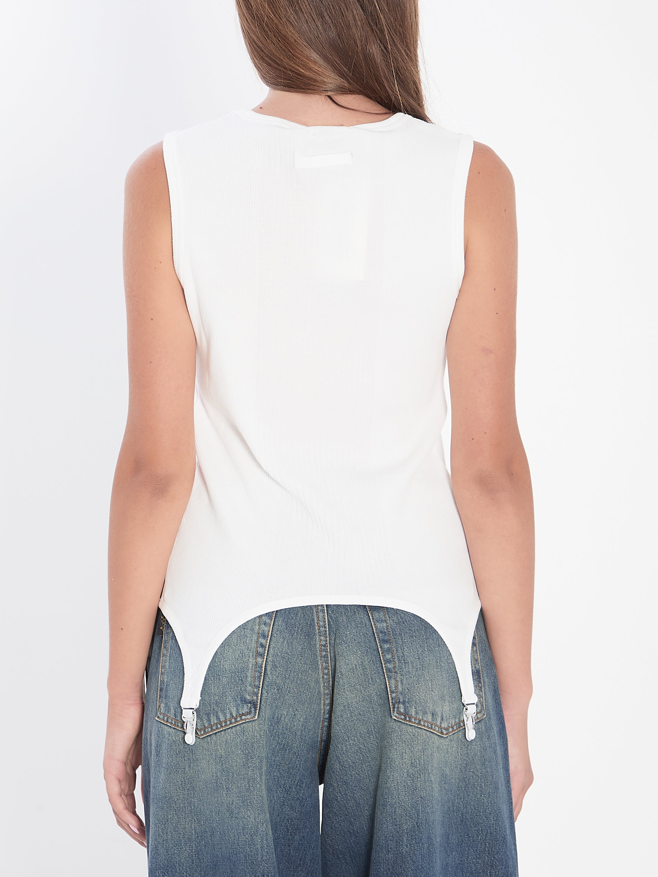 JEAN PAUL GAULTIER M tank top with lingerie garter