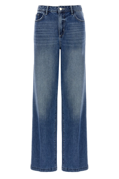 high-waisted stonewashed cotton denim clayton jeans