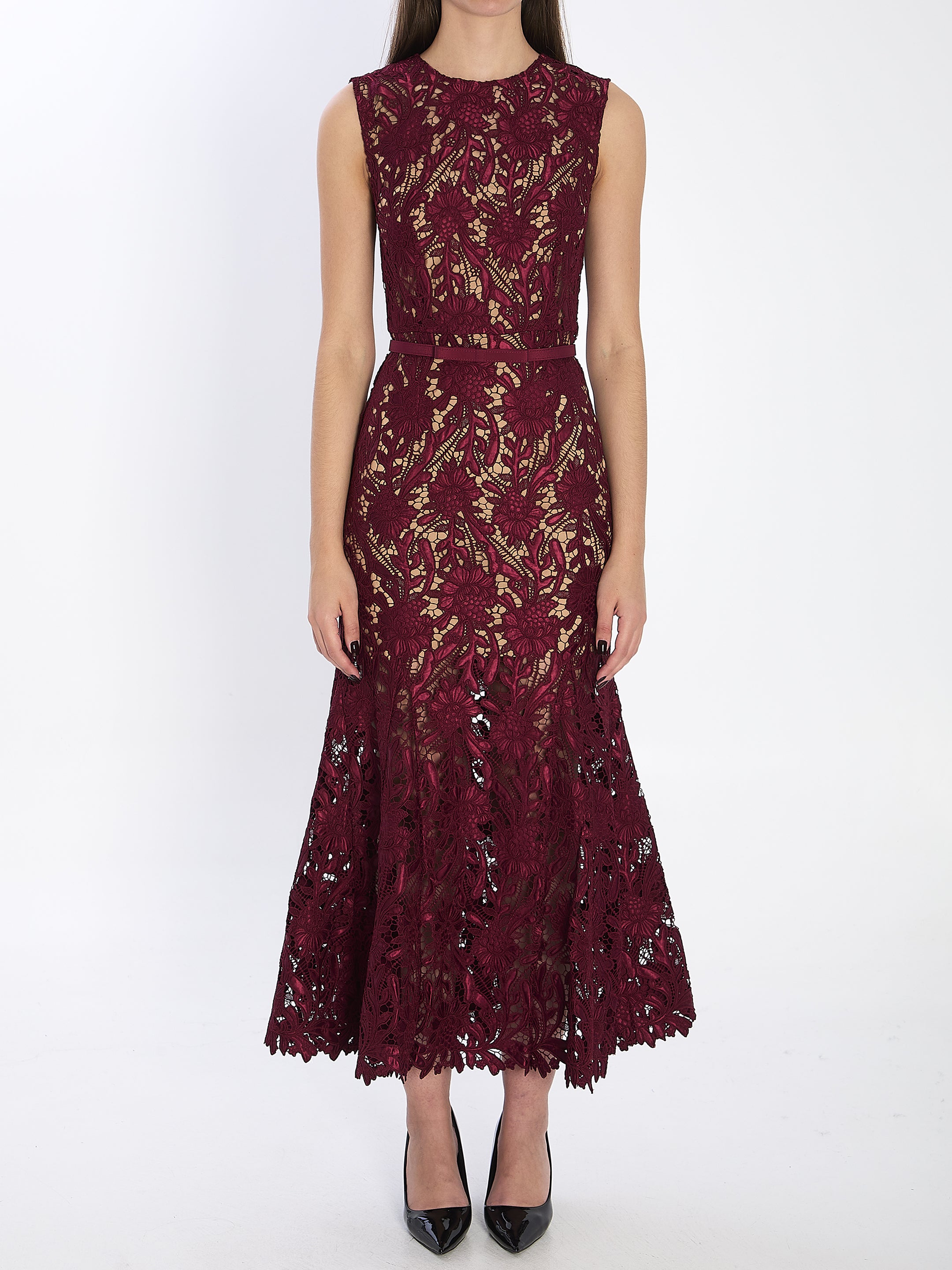Guipure Lace Midi Dress - Self-Portrait