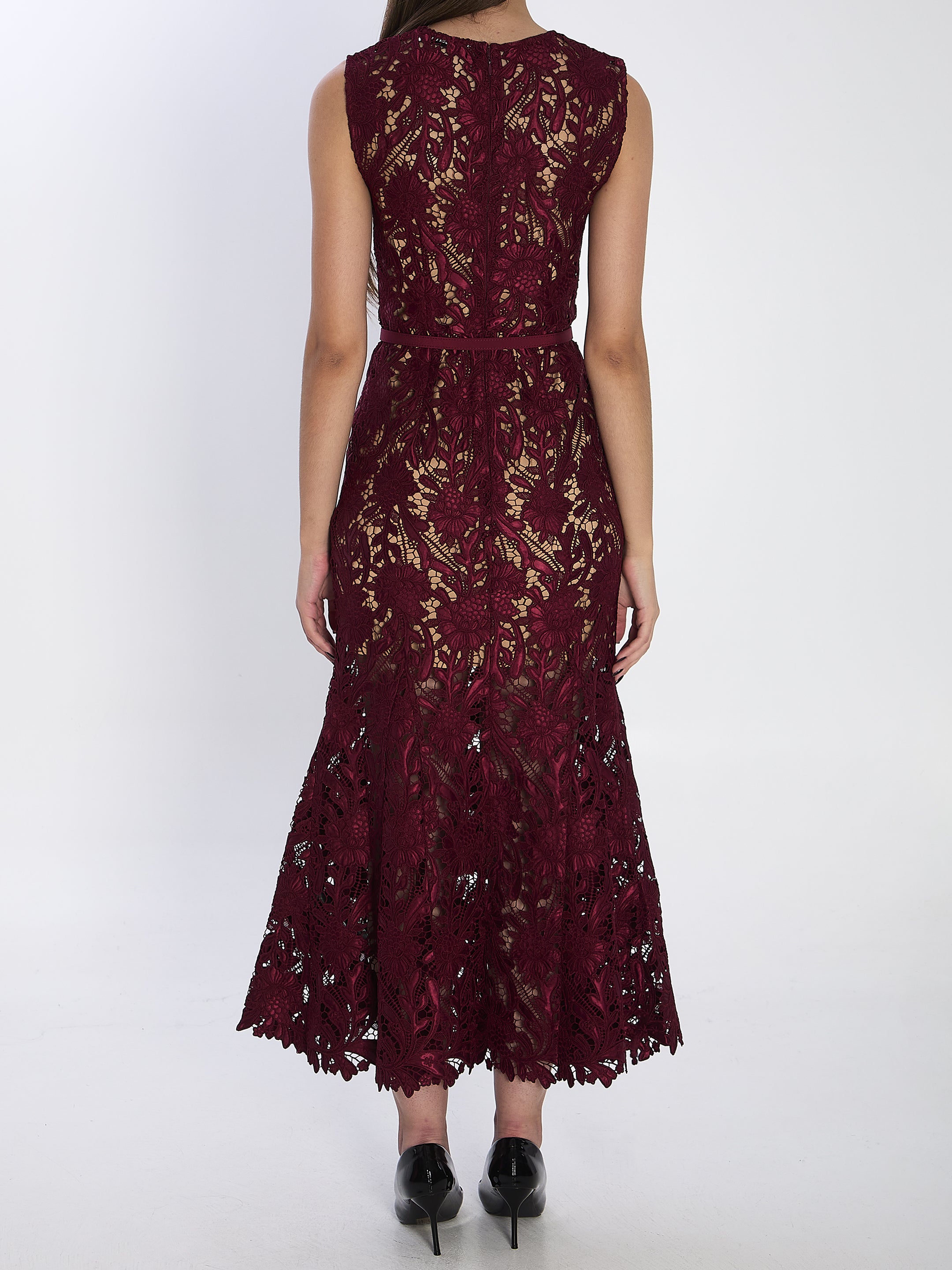 SELF PORTRAIT 10 guipure lace midi dress