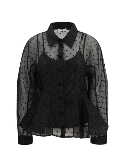 polka dot organza shirt