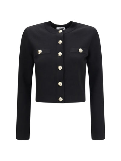 round-neck viscose cardigan