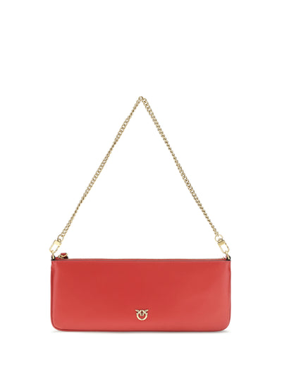 horizontal flat leather shoulder bag