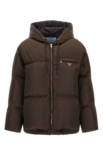 prada re-nylon down jacket redefines the codes of outerwear through an oversized