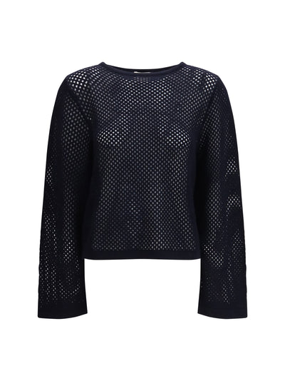 perforated boatneck jumper