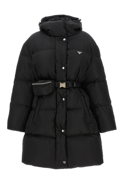 the prada re-nylon down jacket combines functional aesthetics