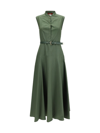 cotton poplin fit-and-flare dress