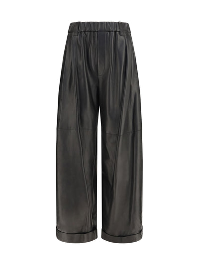 baggy nappa leather pants