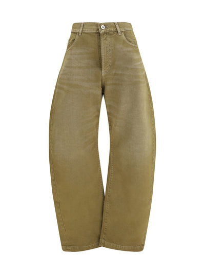 wide-leg jeans with back belt