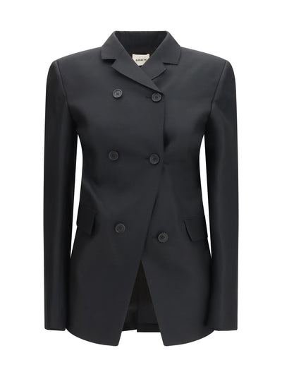 rolo double-breasted silk and wool blazer