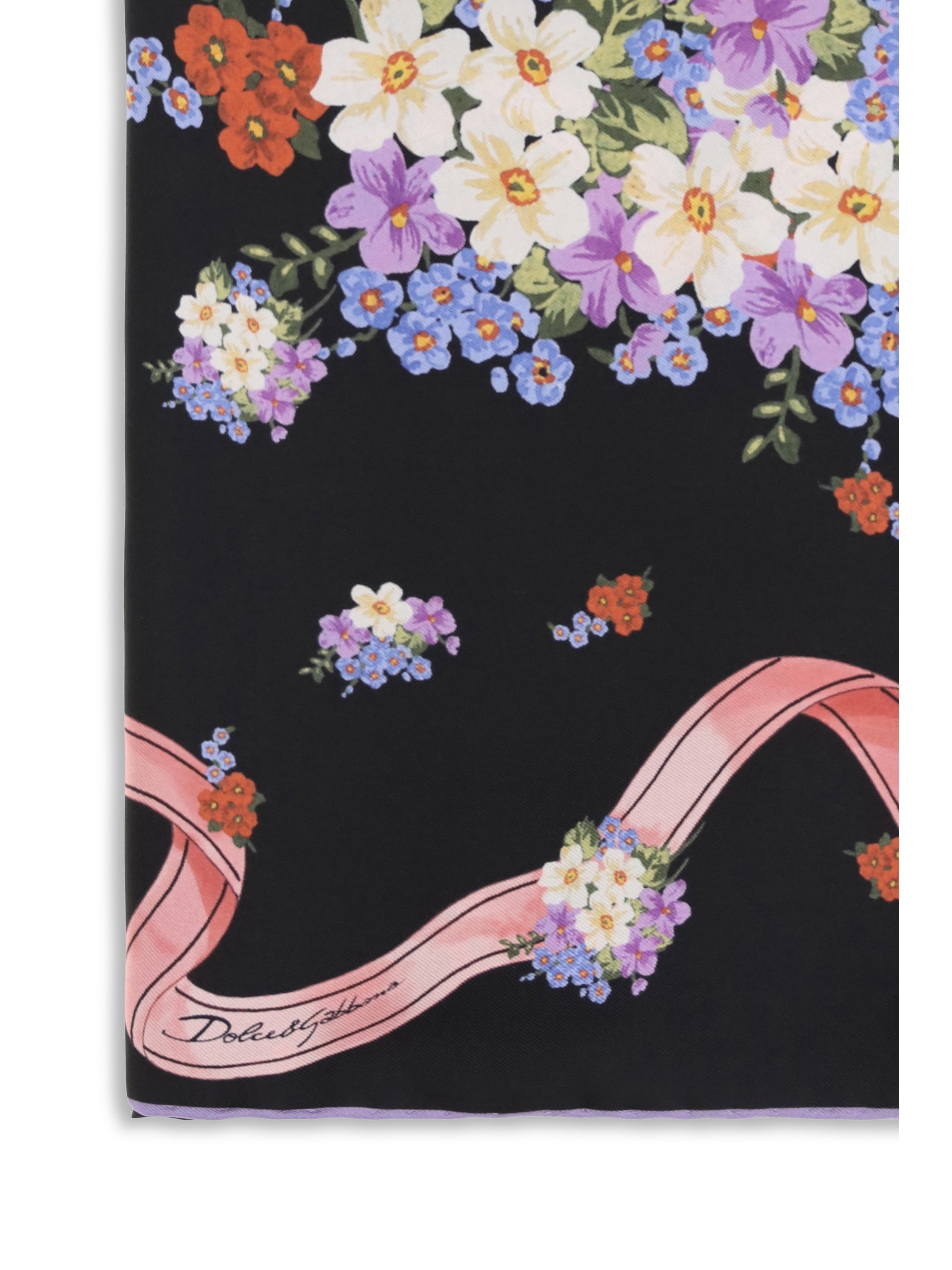 DOLCE & GABBANA OS silk scarf with floral print
