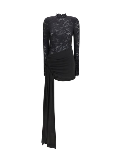 low-back mini lace dress