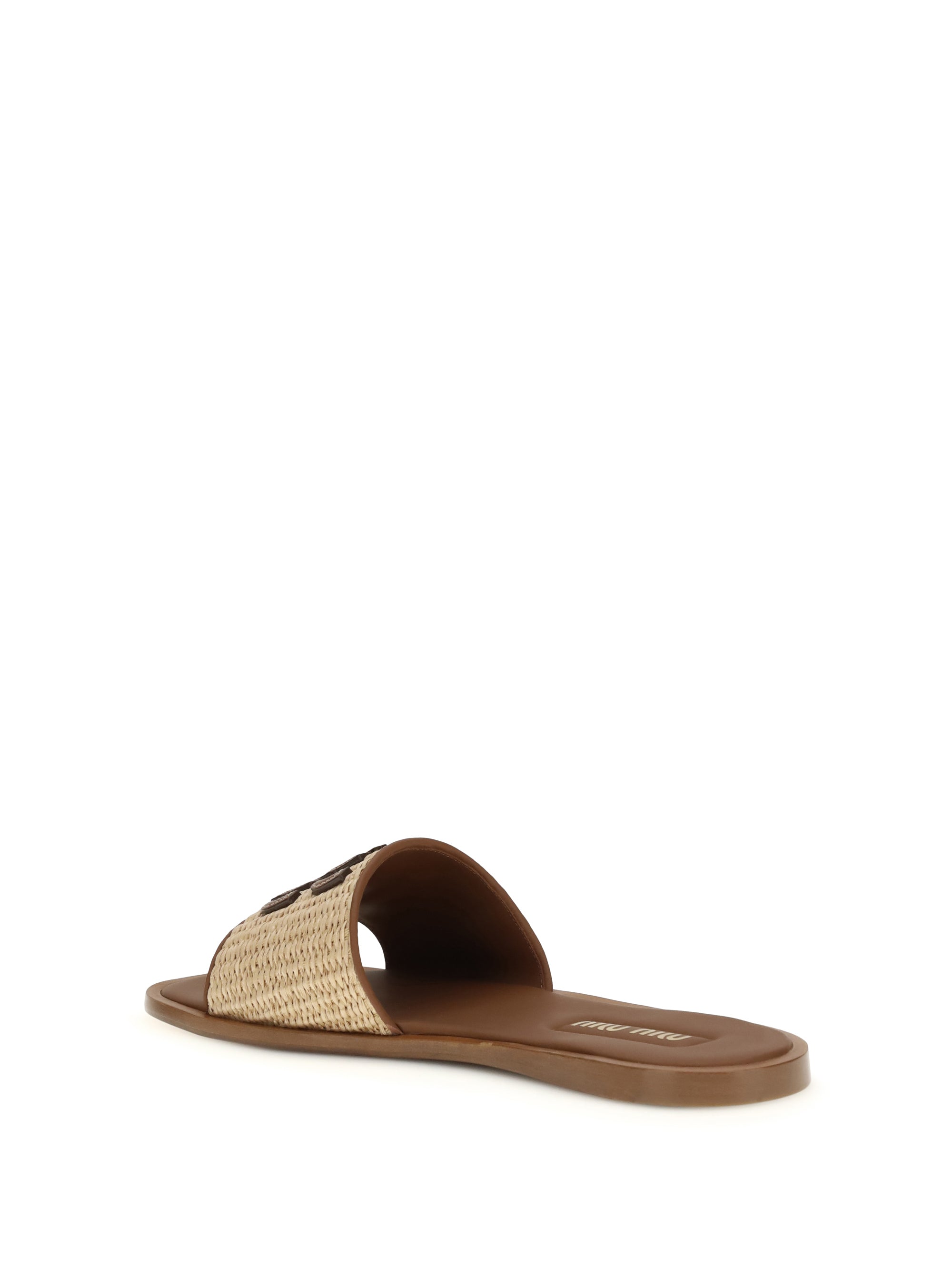 MIU MIU 40 raffia slippers sandals
