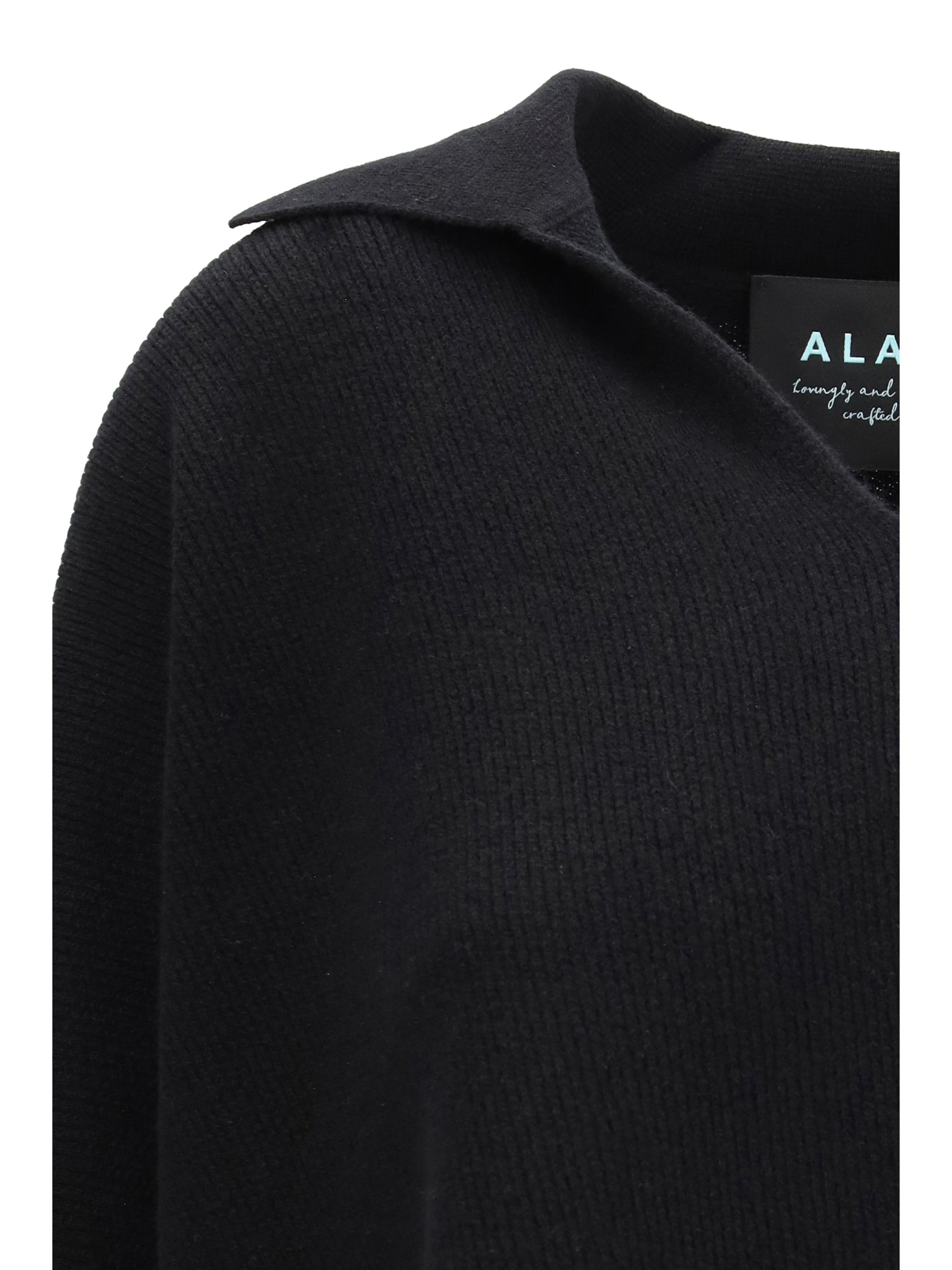 ALAIA S sweater with polo collar