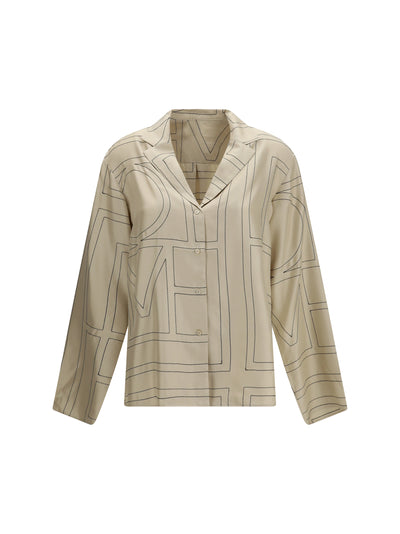 silk shirt with all-over monogram