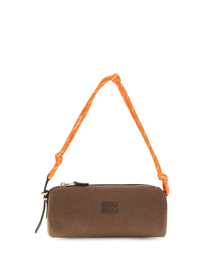 embroidered logo shoulder bag