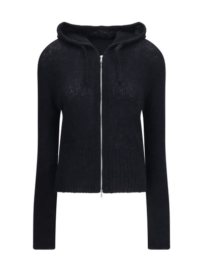 alpaca-blend zip-up hoodie
