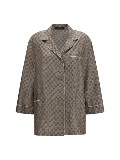 printed silk twill shirt