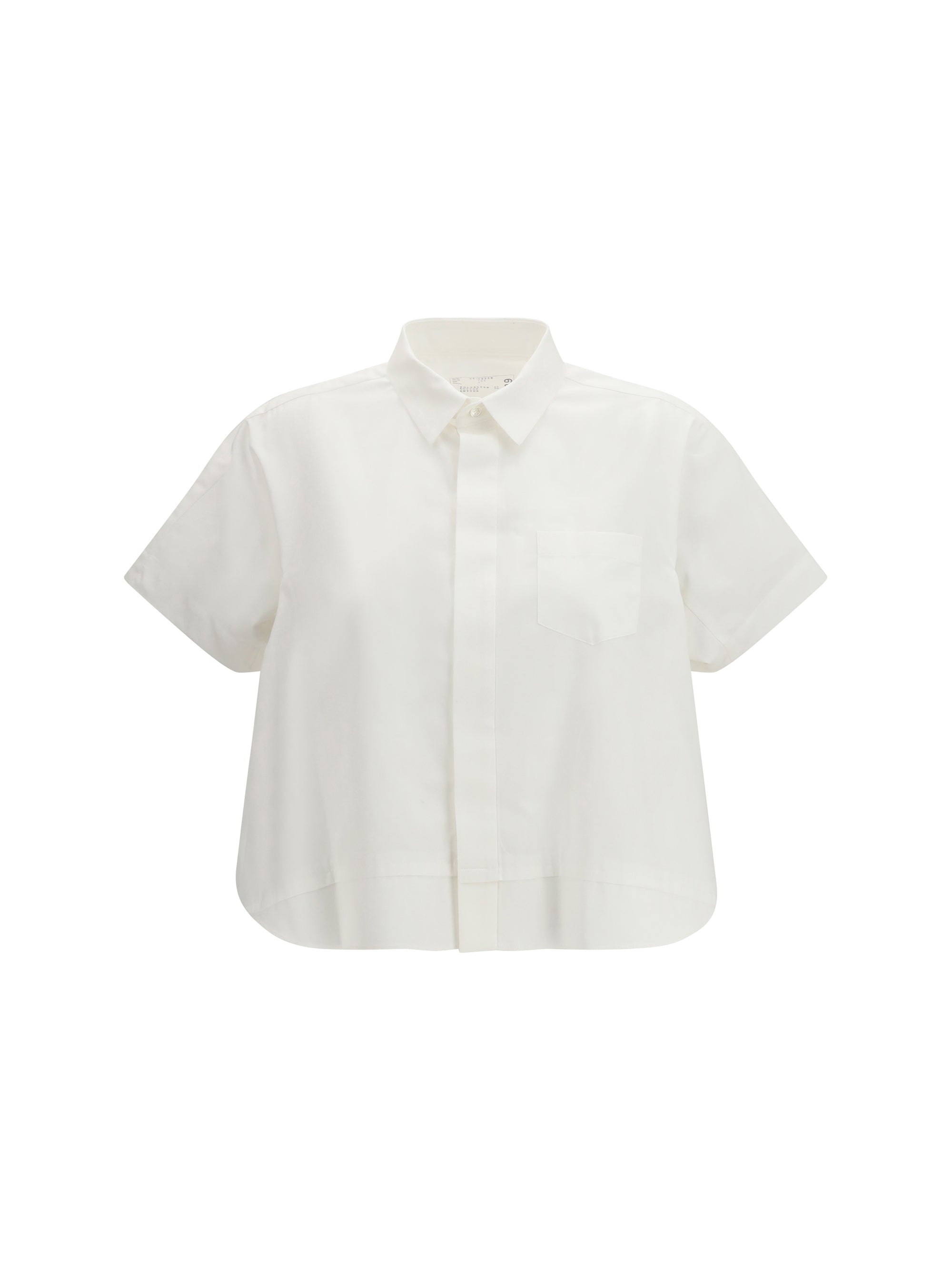 SACAI 1 cropped cotton shirt