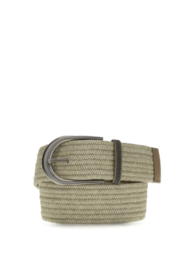 braided linen belt with shiny loop