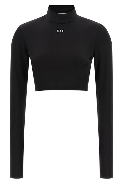 the off stamp crop top by off-white defines contemporary silhouettes through a