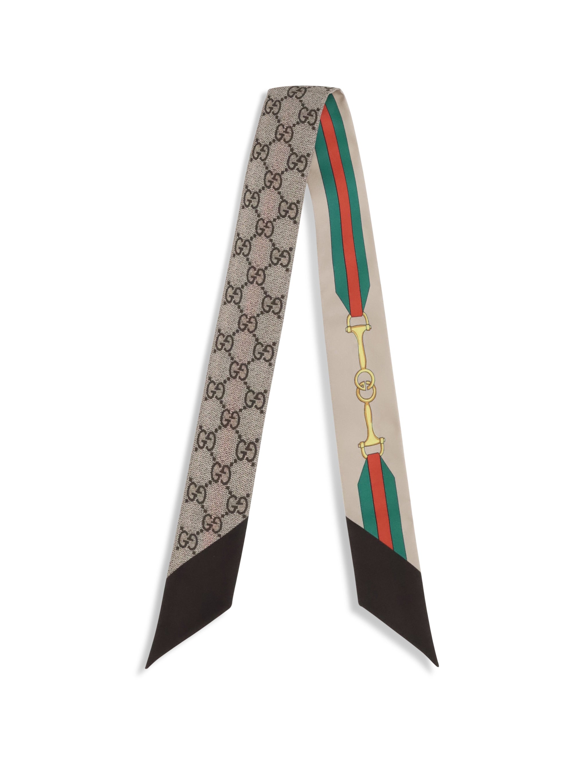 GUCCI OS silk scarf with a morsetto print and gg crisscross