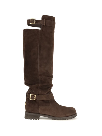 knee-high biker boots
