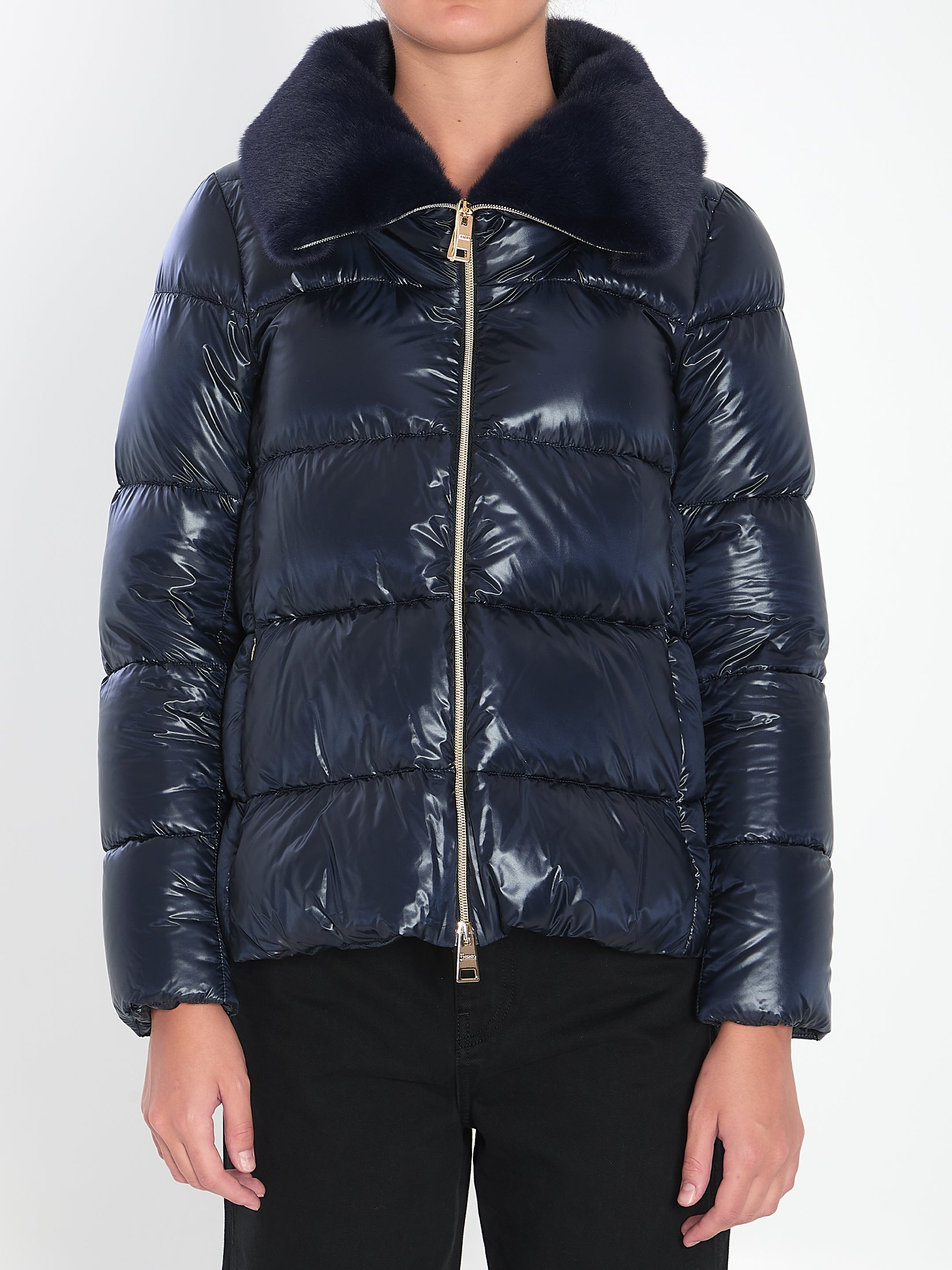 HERNO 42 light puffer with collar fur