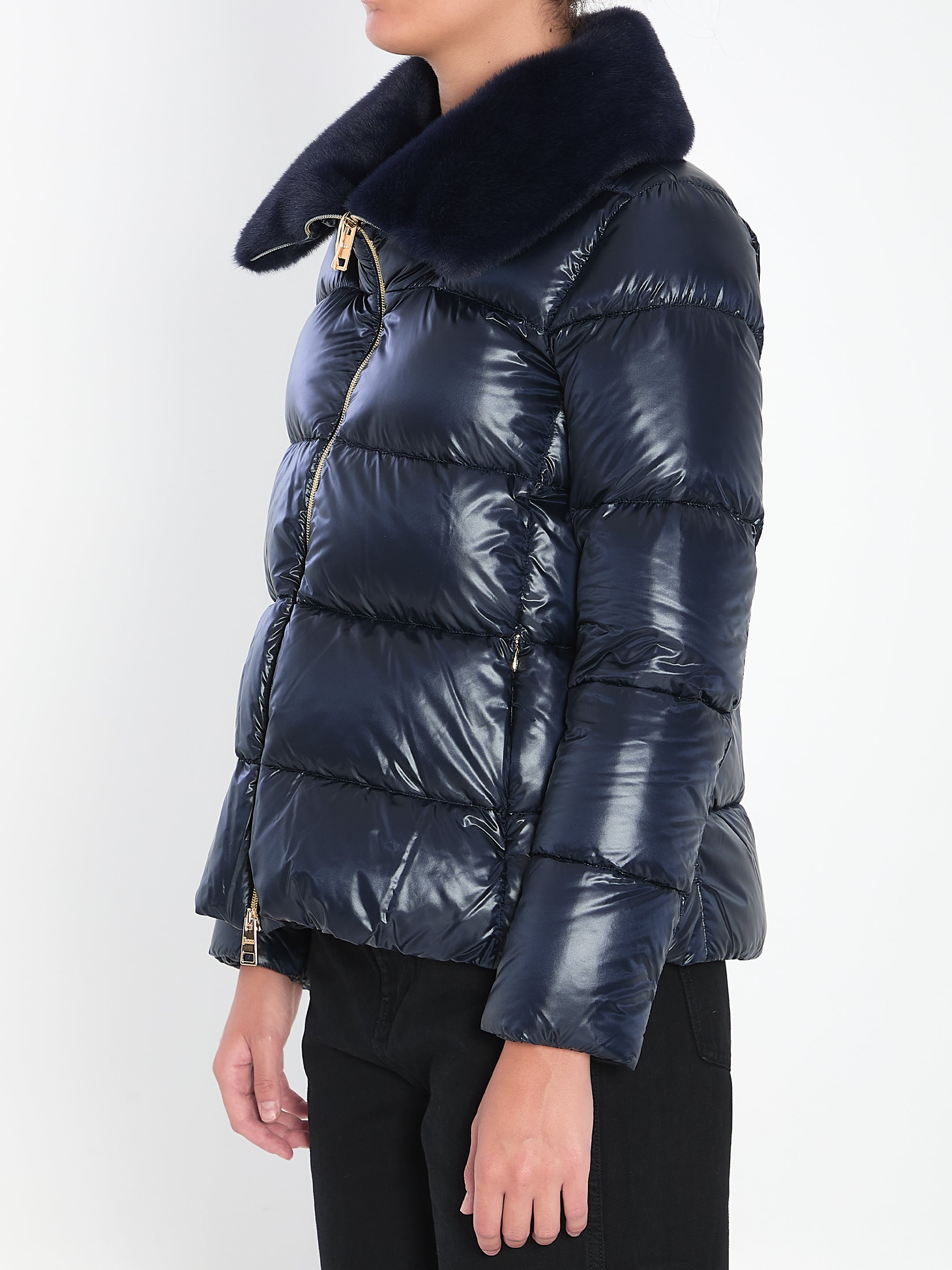 HERNO 42 light puffer with collar fur