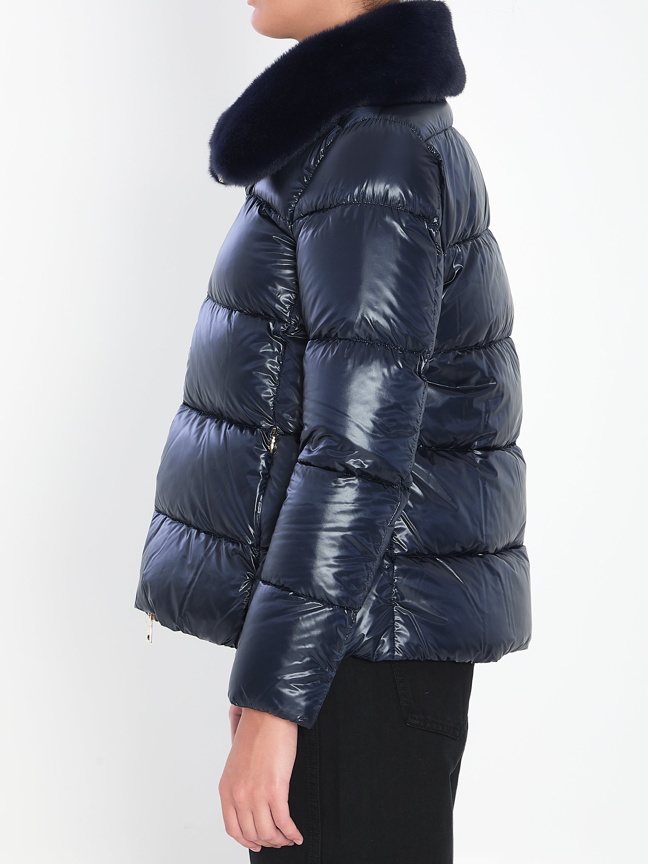 HERNO 42 light puffer with collar fur