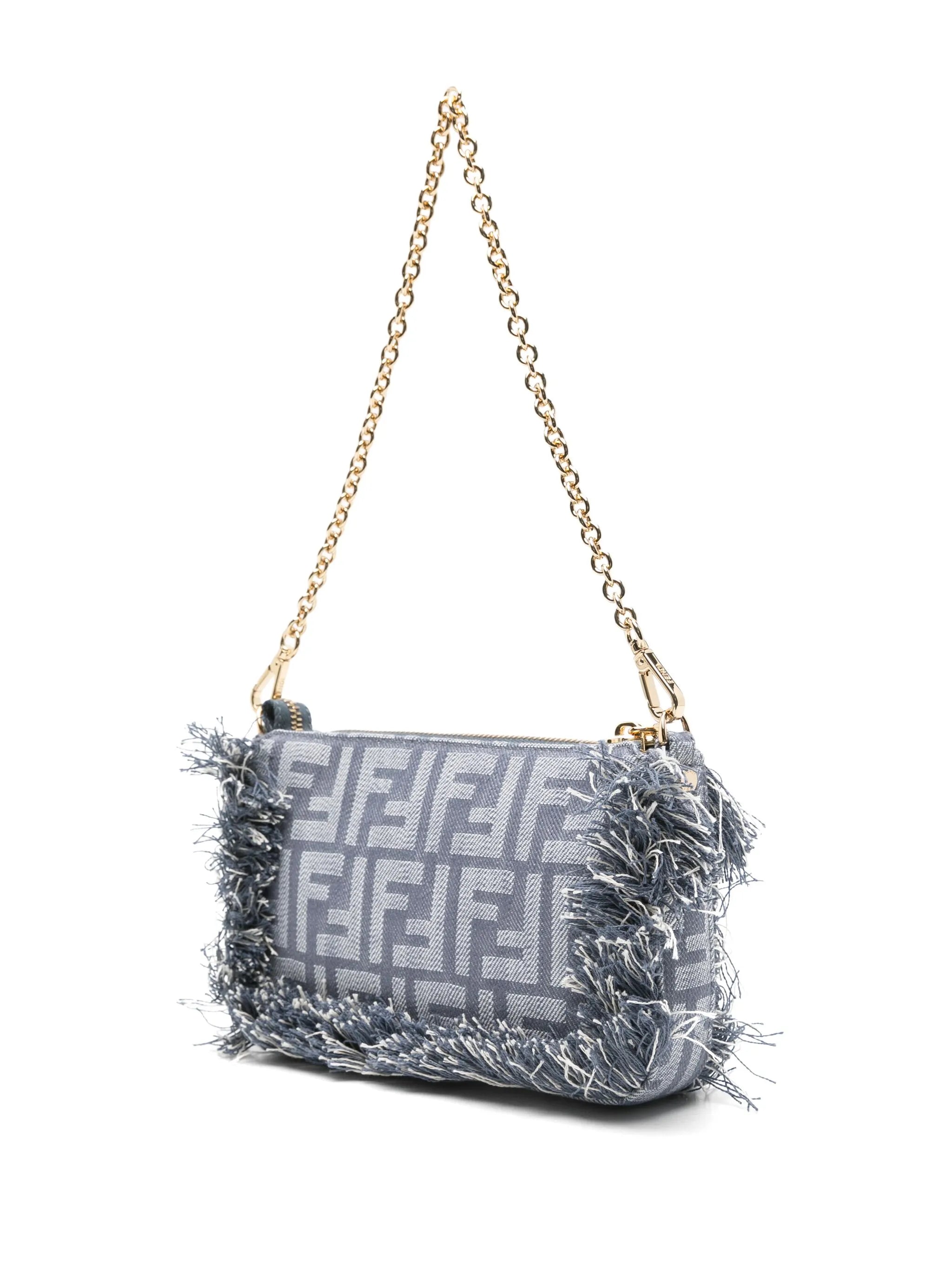 FF Baguette Denim Chain Bag