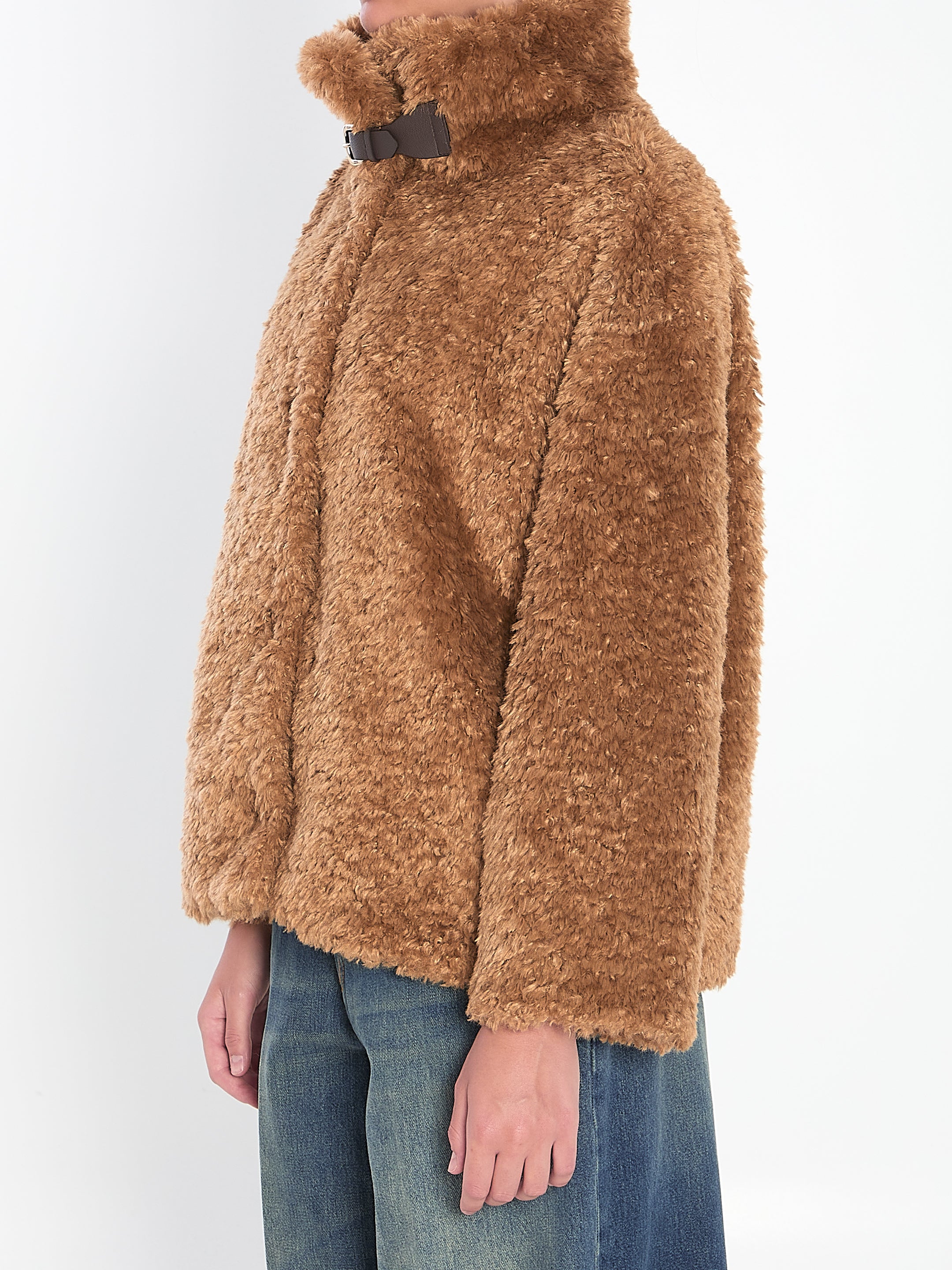 HERNO 40 curly faux-fur jacket