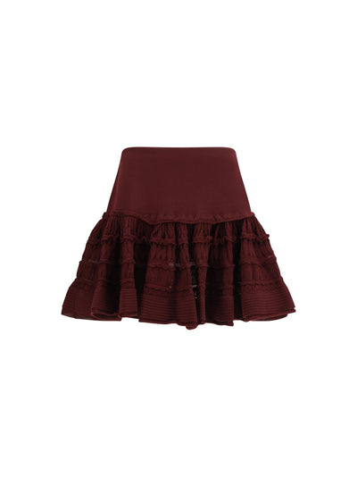 wool crinoline ruffle mini skirt