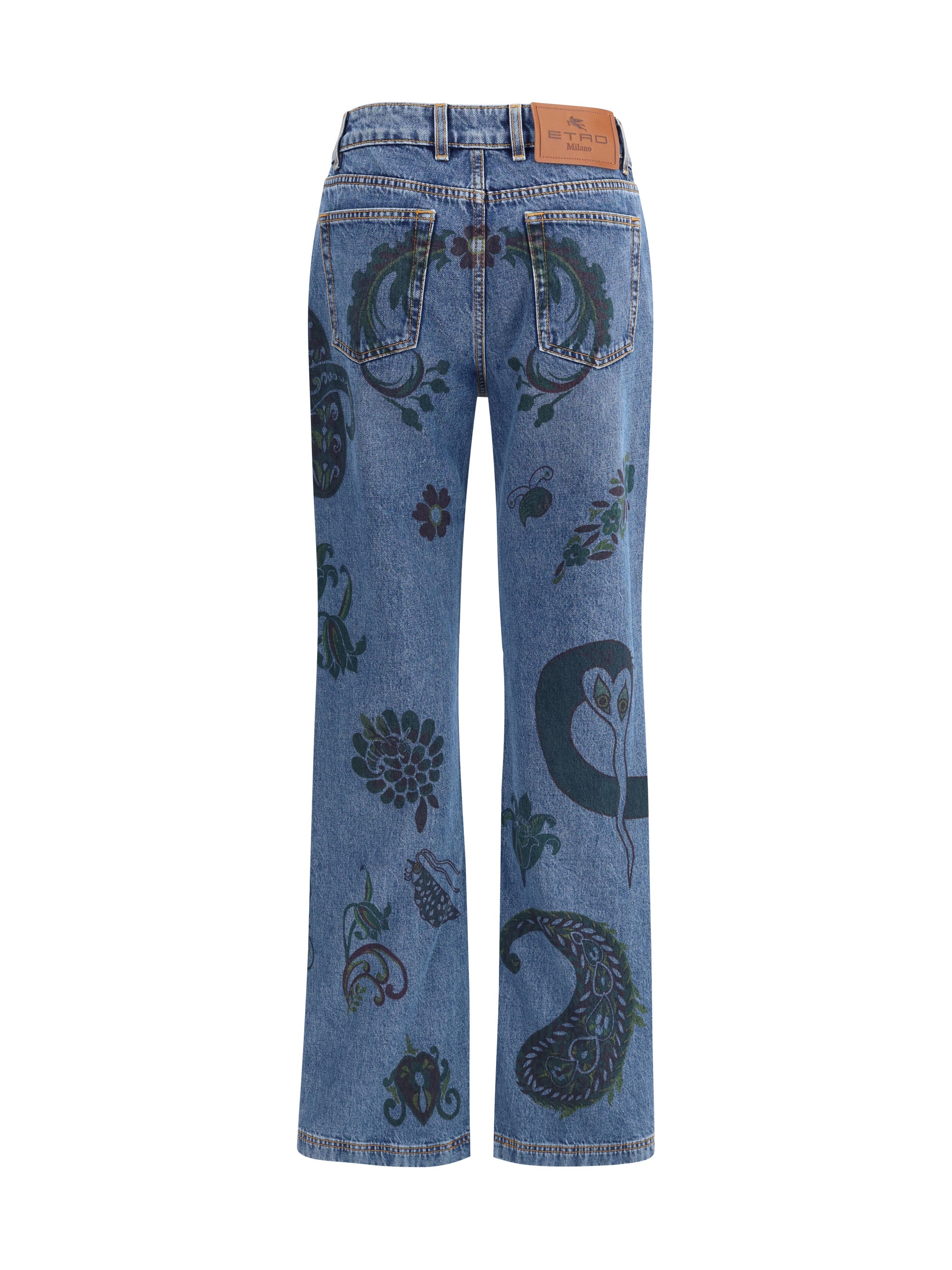 ETRO 26 flower and bee print flare jeans