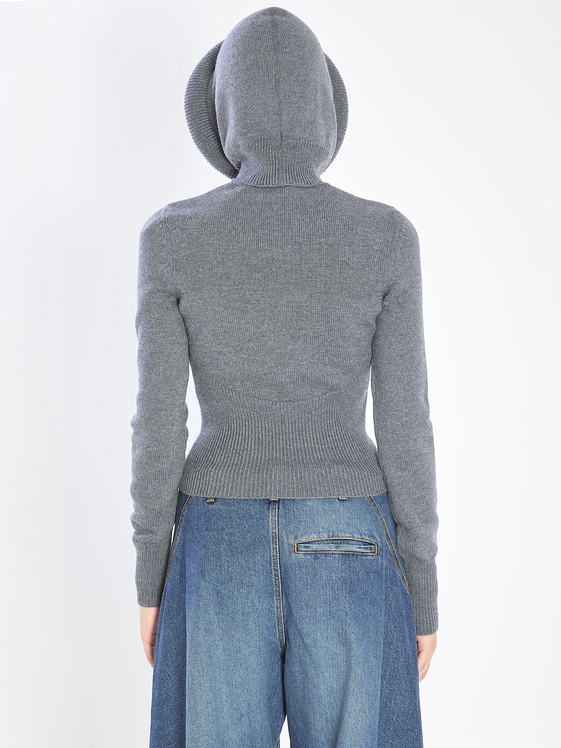 ALAIA 36 sculptural-hood pullover