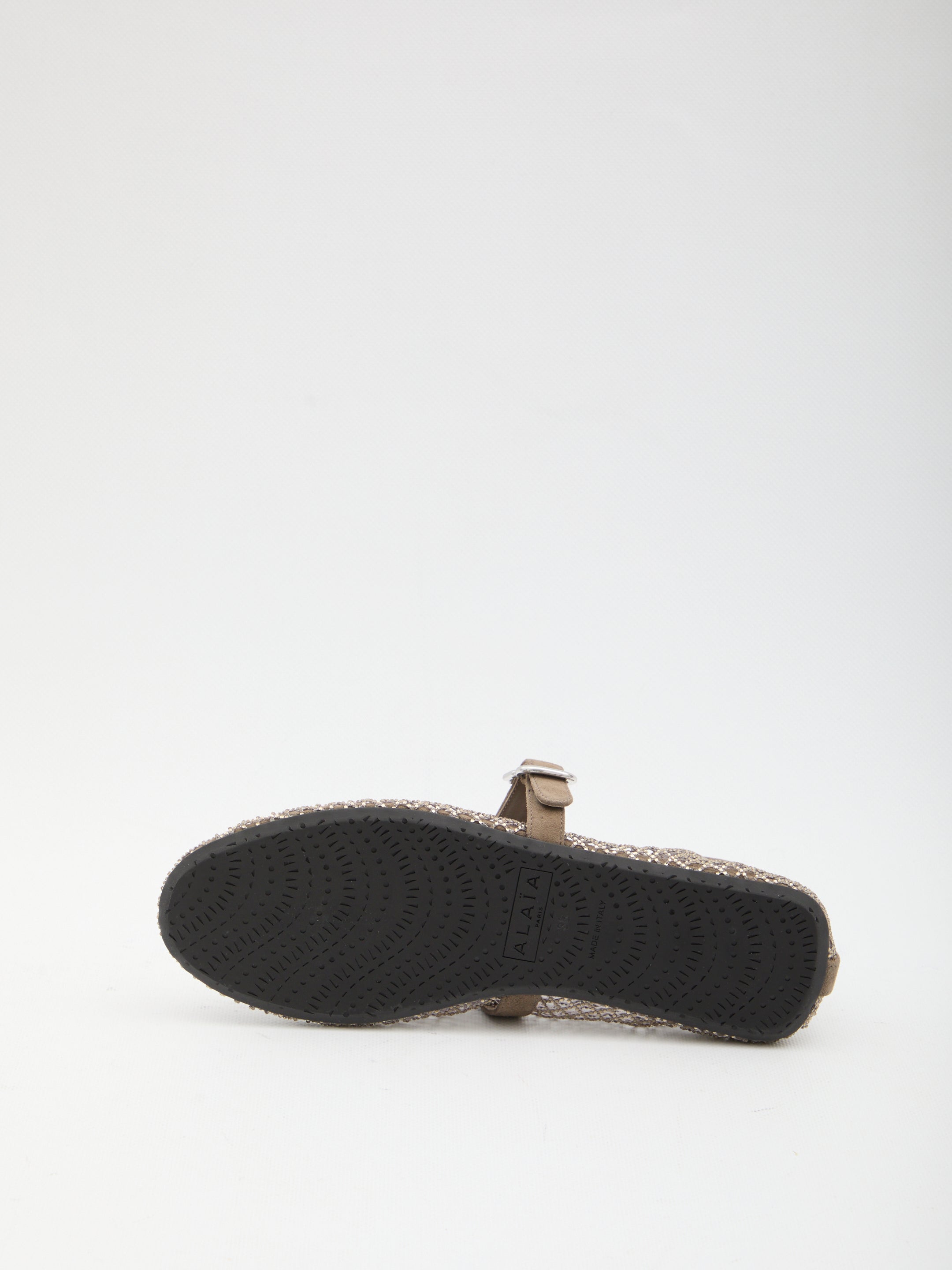 ALAIA 36 ballet flats in strass fishnet