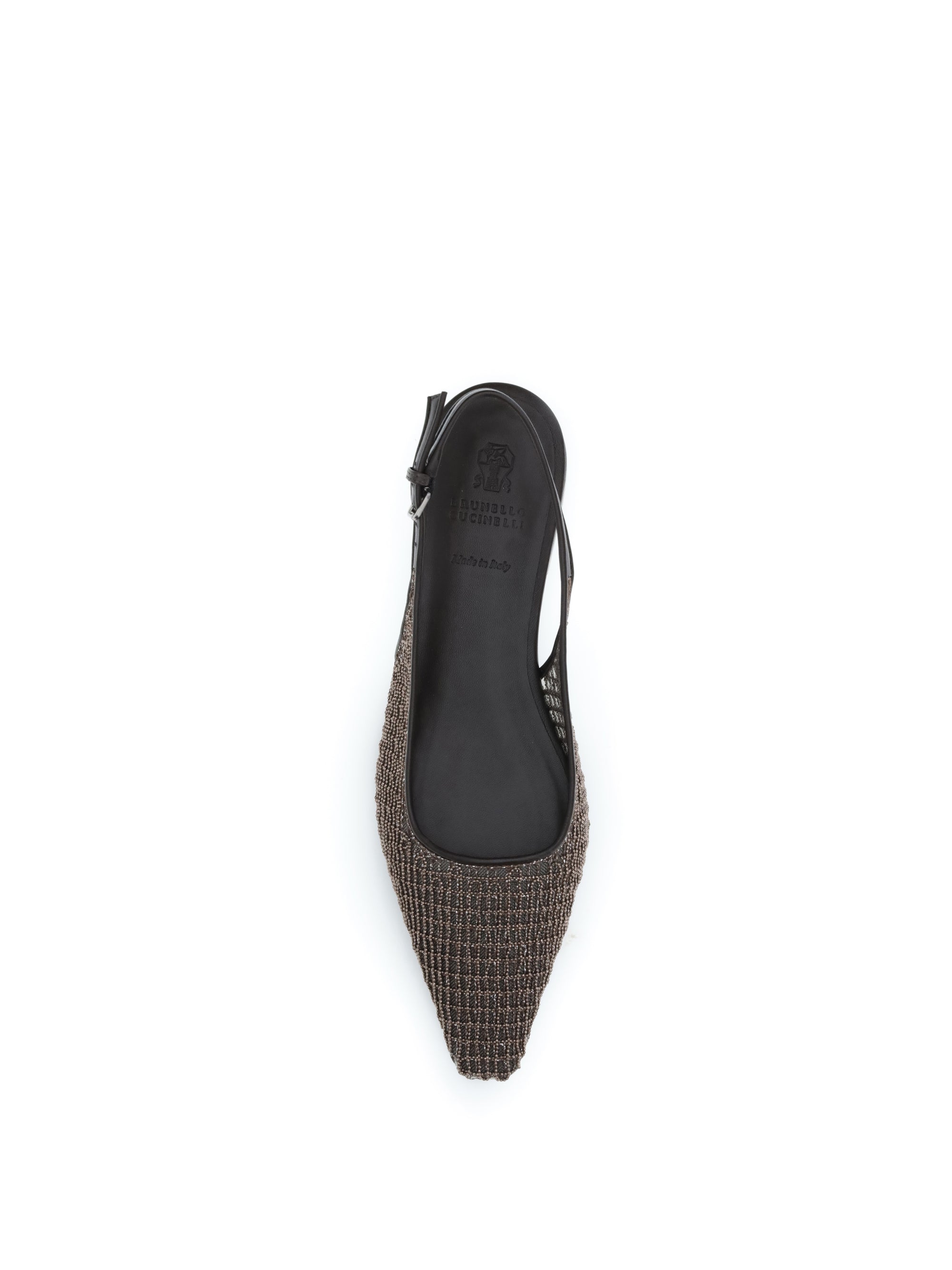 BRUNELLO CUCINELLI 36 precious net embroidery slingback ballerinas
