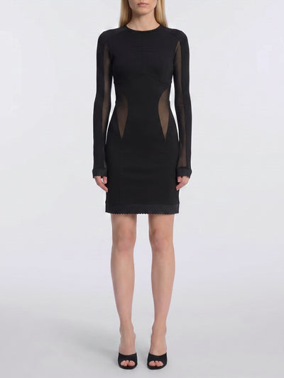 mini dress with tulle inserts