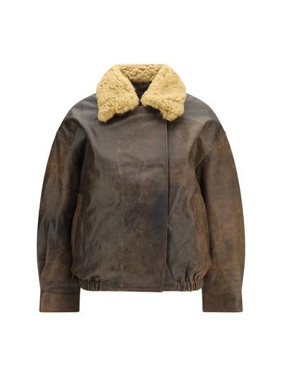 leather bomber jacket