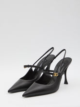 DOLCE&GABBANA 37 black leather slingback pumps