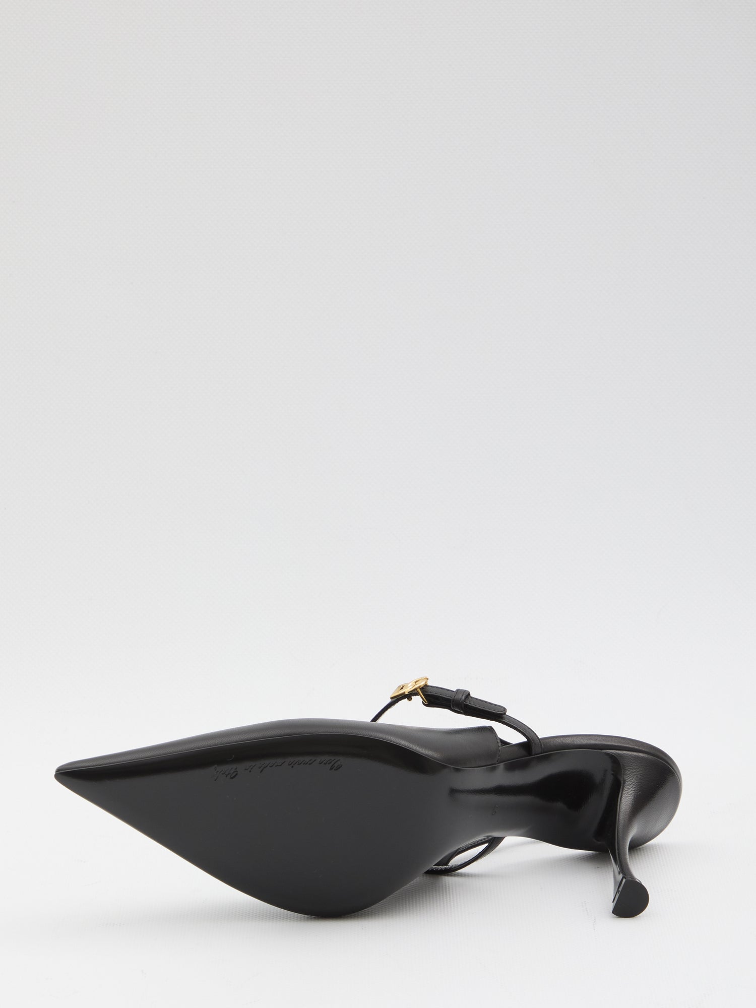 DOLCE&GABBANA 37 black leather slingback pumps