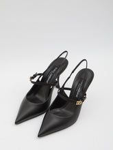 DOLCE&GABBANA 37 black leather slingback pumps