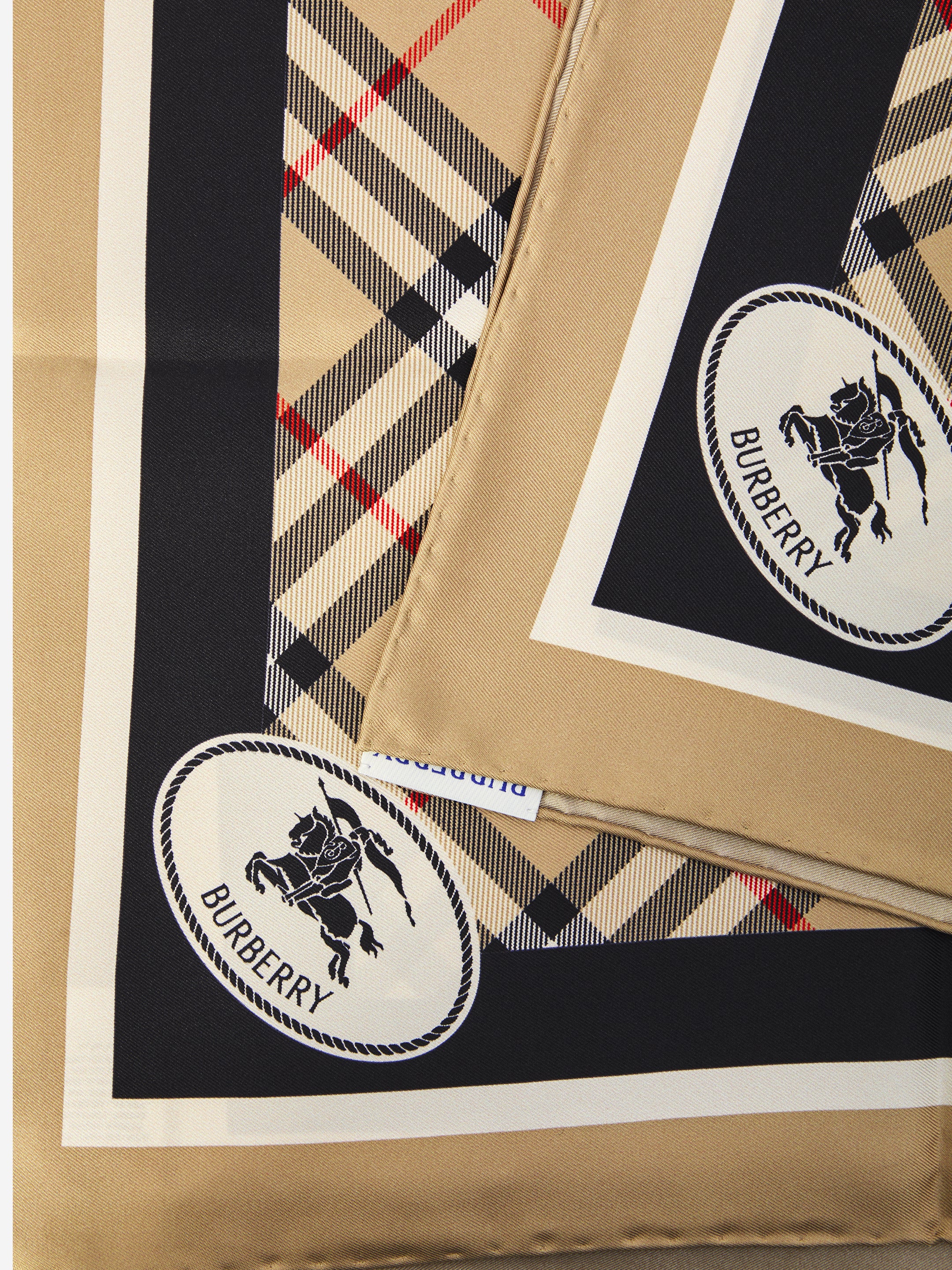 BURBERRY OS check silk scarf