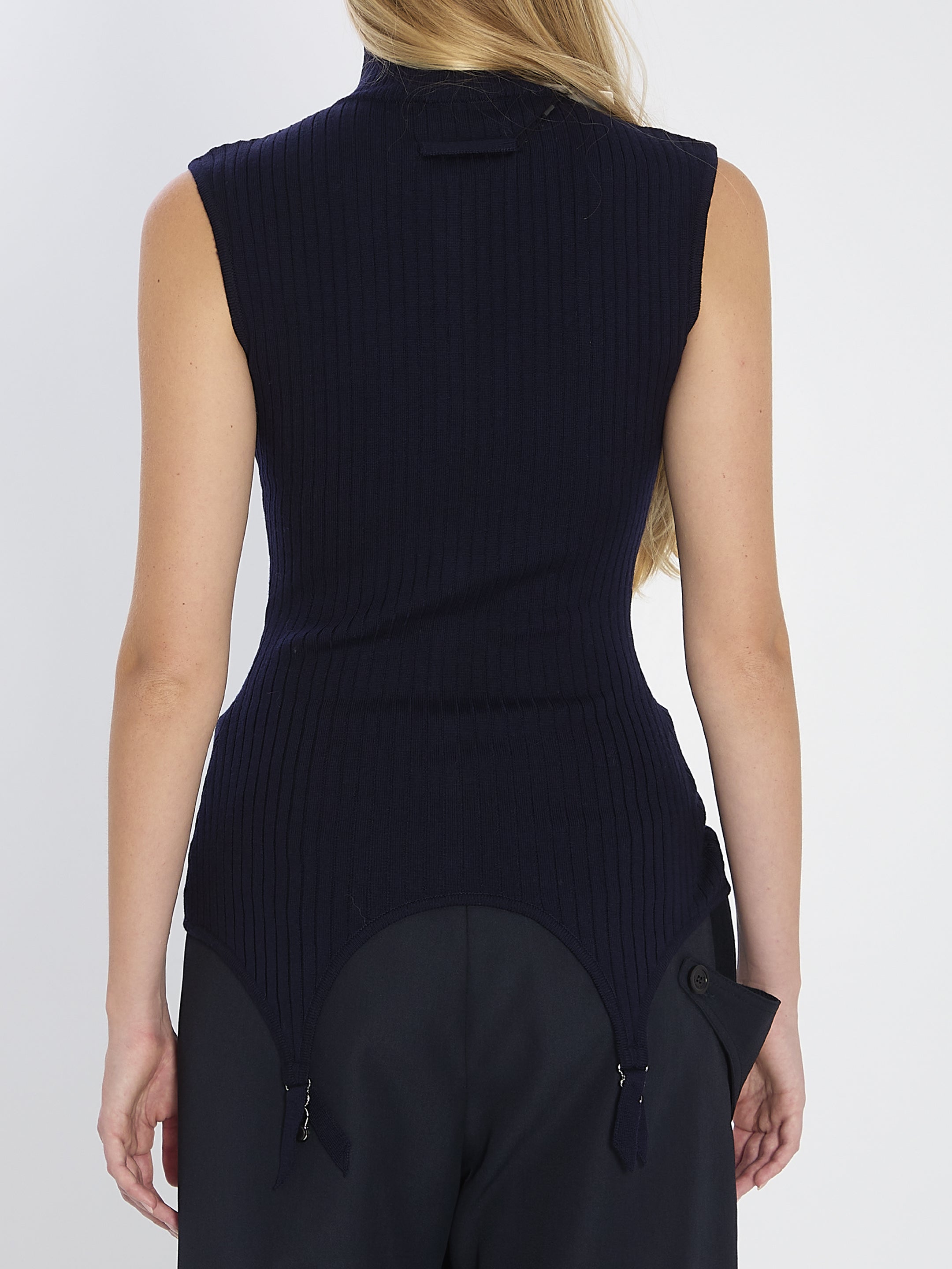 JEAN PAUL GAULTIER M top with lingerie garter