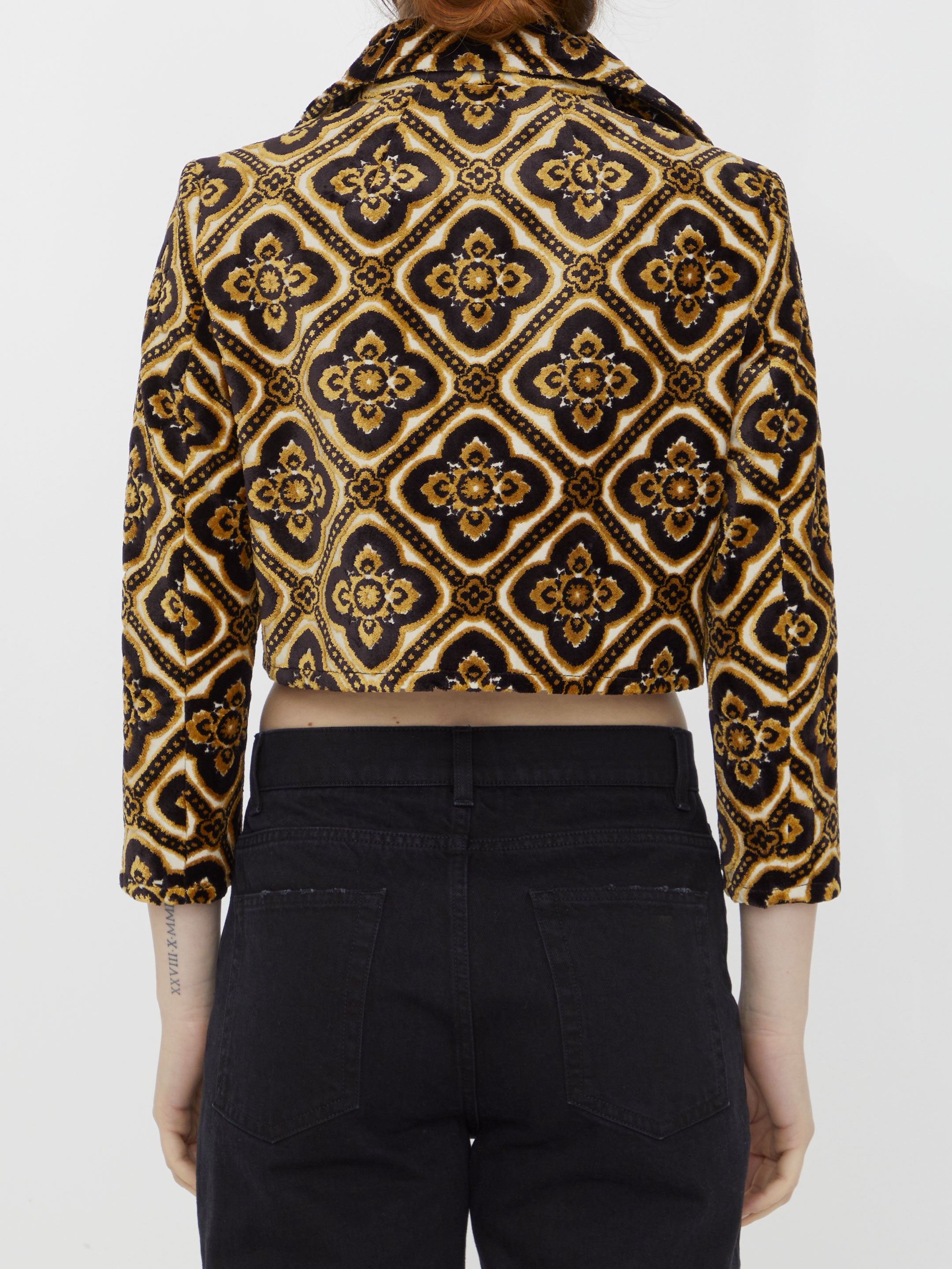 ETRO 40 velvet cropped jacket