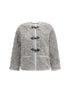 FORTE_FORTE I faux fur coat with divine embroidery and toggles