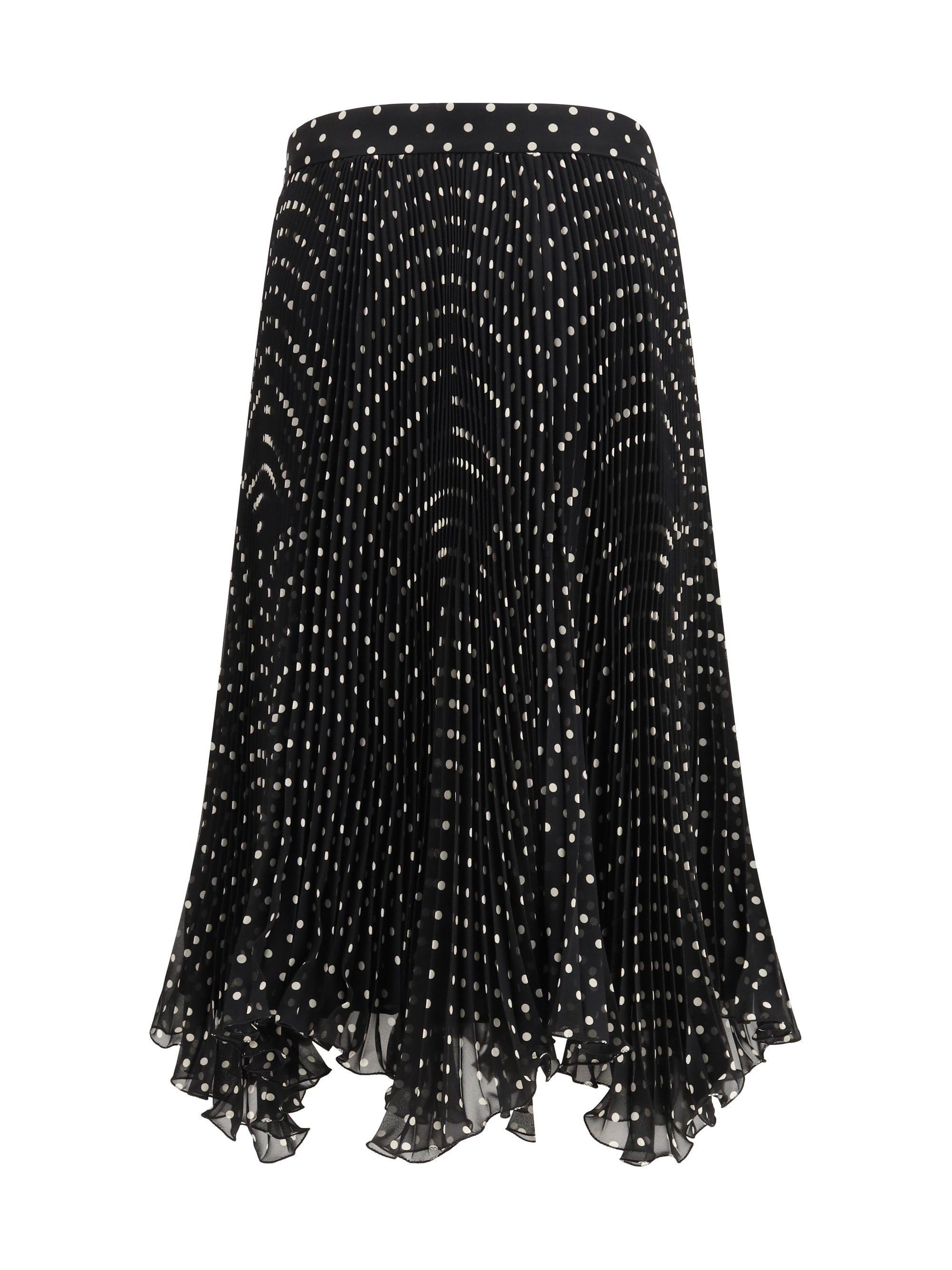 VALENTINO 42 polka-dot silk skirt