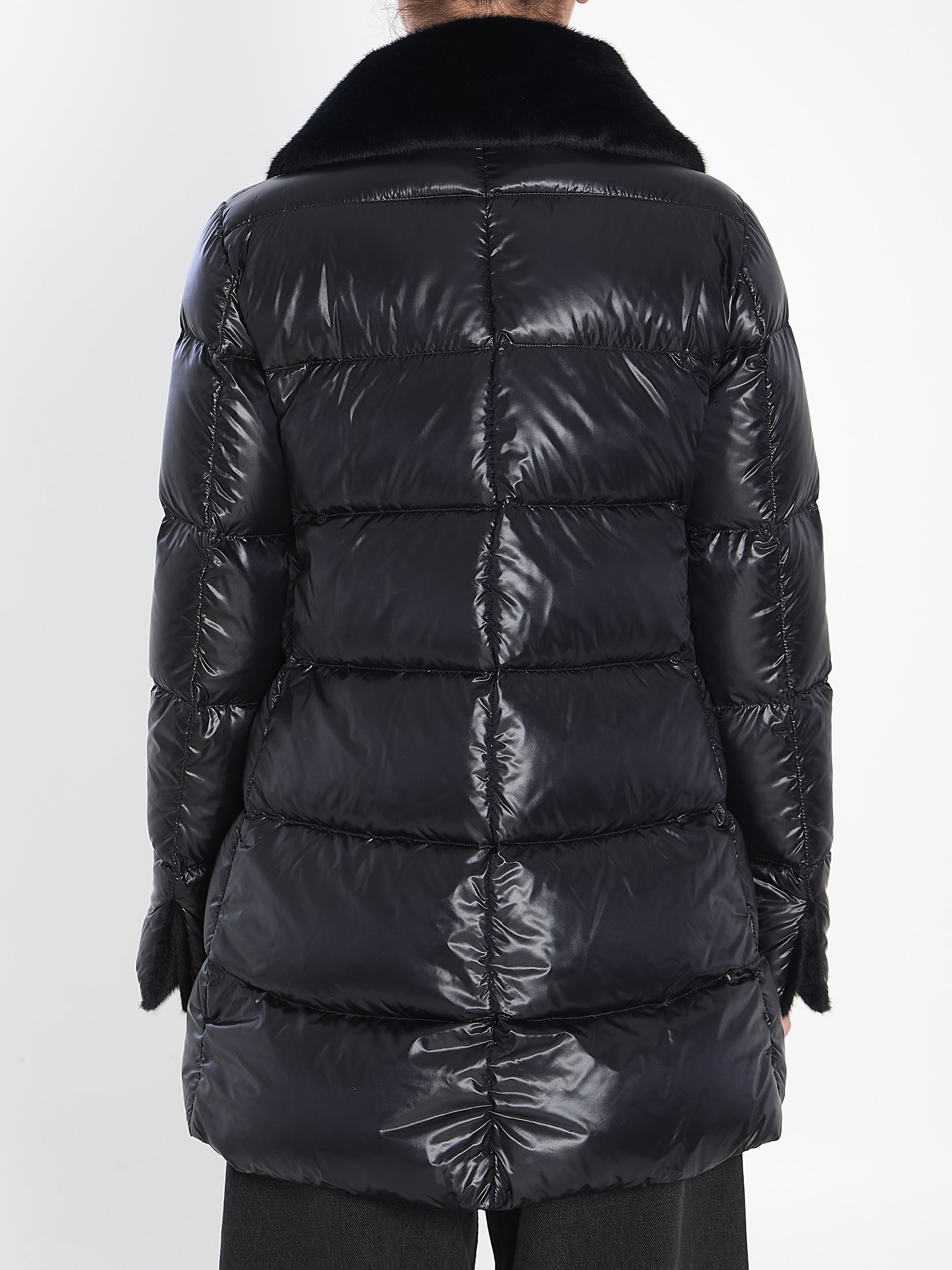 HERNO 40 light puffer with collar fur