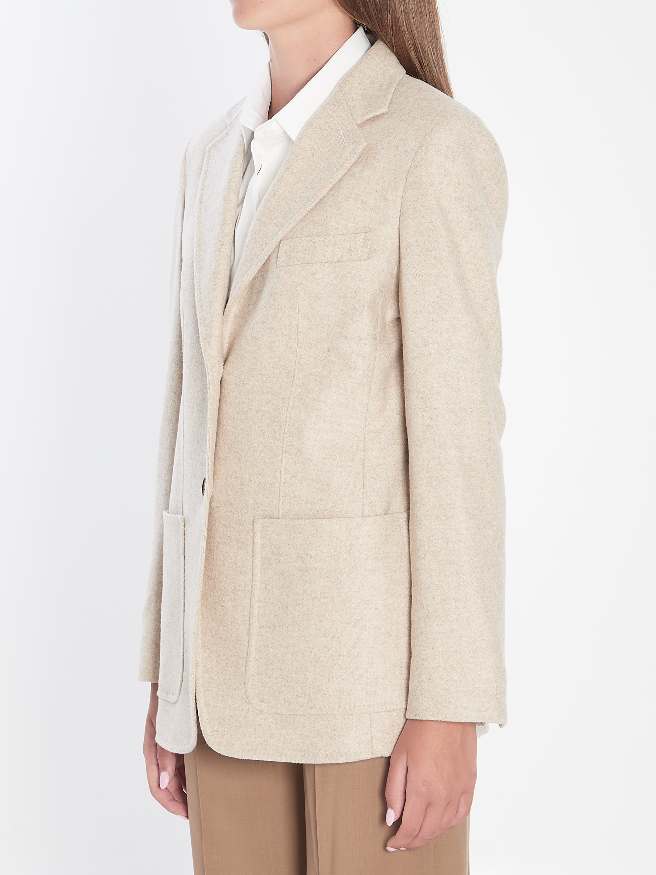 MAX MARA 40 single-breasted blazer in shetland